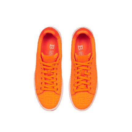 Men's Balmain B-Court Jacquard Neon Orange Sneaker