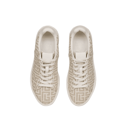 Men's Balmain B-Court Jacquard Nude And White Sneaker