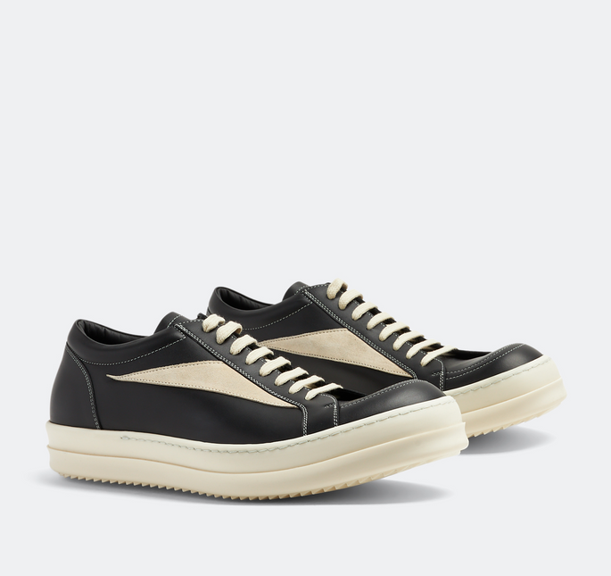 Men's Rick Owens Vintage Low-Top Black Milk Shoes