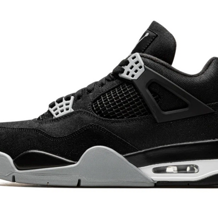 Men's Air Jordan 4 Black Canvas Shoes