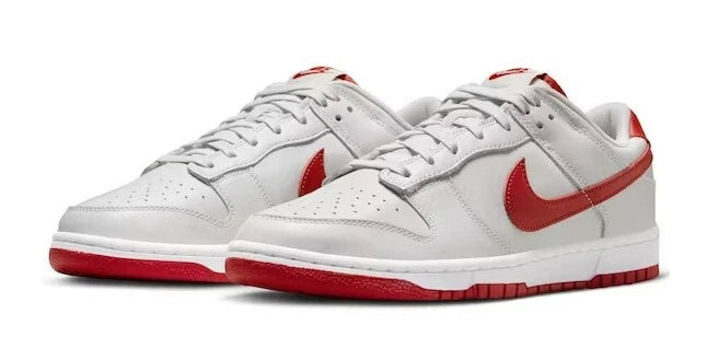 Men's Nike Dunk Low Vast Grey Varsity Red-White Shoes