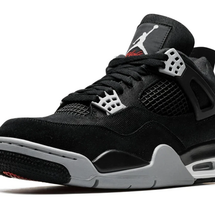 Men's Air Jordan 4 Black Canvas Shoes