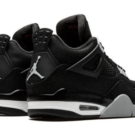 Men's Air Jordan 4 Black Canvas Shoes