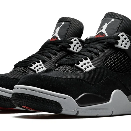 Men's Air Jordan 4 Black Canvas Shoes