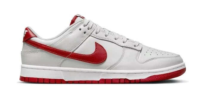 Men's Nike Dunk Low Vast Grey Varsity Red-White Shoes