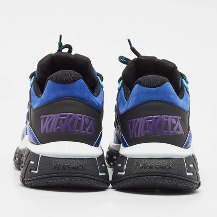 Men's Versace Men's Trigreca Lace Up Barocco Print Blue Sneakers