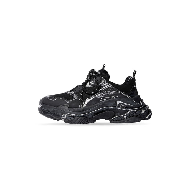 Men's Balenciaga Triple S Sketch Trainers Black Sneakers
