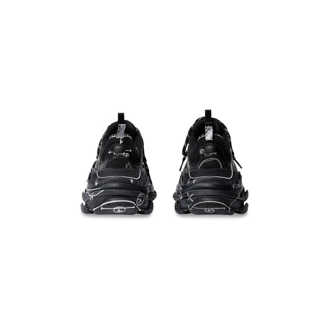 Men's Balenciaga Triple S Sketch Trainers Black Sneakers
