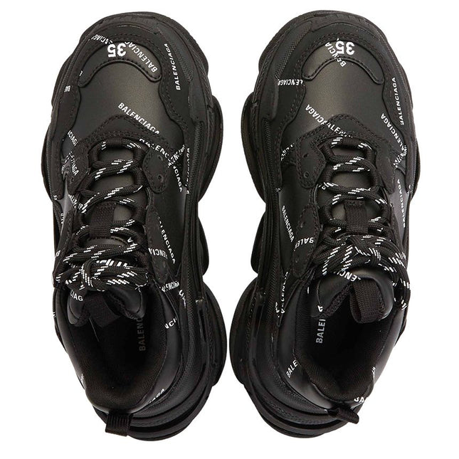 Men's Balenciaga Triple S  Black Logo Sneakers