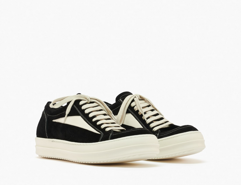 Men's Rick Owens Vintage Low-Top Black Milk White Shoes