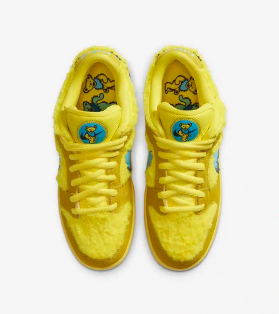 Men's Grateful Dead × Nike SB Dunk Low Bears Opti Yellow Shoes