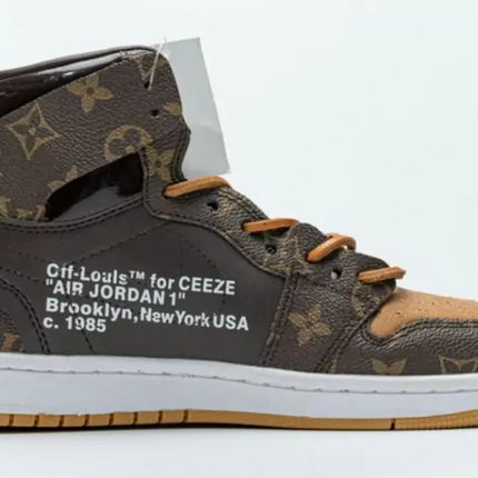 Men's Tenis Nike Air Jordan 1 High X Off White Louis Vuitton Shoes
