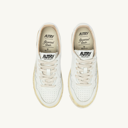 Autry x Maison Mihara Yasuhiro Medalist Low Leather Full White Sneakers