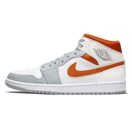 Men's Nike Air Jordan 1 Mid Starfish Pure Platinum Shoes