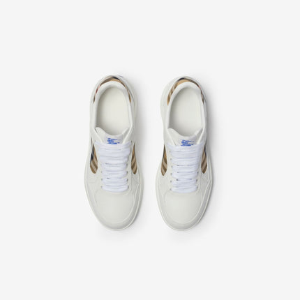 Men’s Burberry Leather Check Terrace White Sneakers