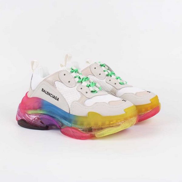 Men's Balenciaga Triple S Clear Sole Rainbow Sneakers