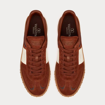 Men's Valentino Garavani Upvillage Low-Top Chocolate Sneakers