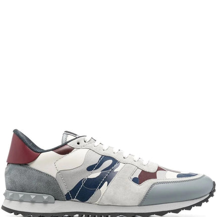 Men's Valentino Camo Rock Runners Grey Sneakers