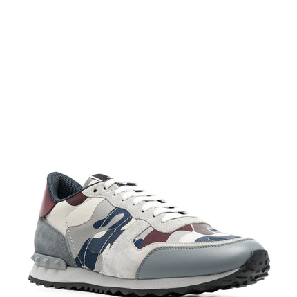 Men's Valentino Camo Rock Runners Grey Sneakers