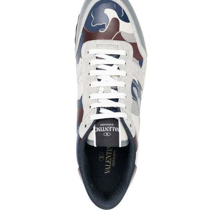 Men's Valentino Camo Rock Runners Grey Sneakers