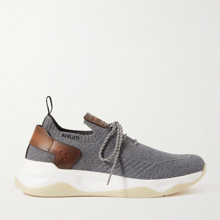 Men's Berluti Shadow Embroidered Gray  Sneakers