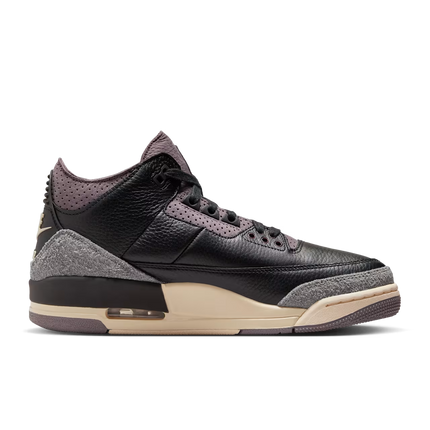 Men's Jordan 3 x A Ma Maniere Black and Flat Pewter Shoes