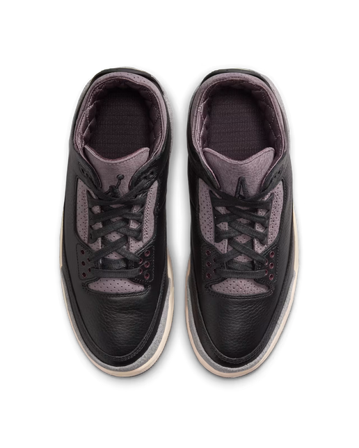 Men's Jordan 3 x A Ma Maniere Black and Flat Pewter Shoes