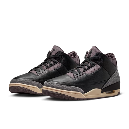Men's Jordan 3 x A Ma Maniere Black and Flat Pewter Shoes