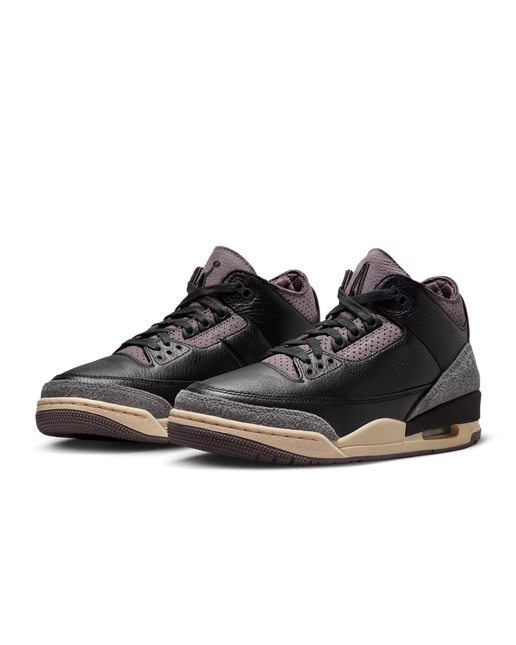 Men's Jordan 3 x A Ma Maniere Black and Flat Pewter Shoes