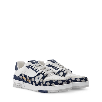Men's Louis Vuitton Trainer White Navy Sneakers